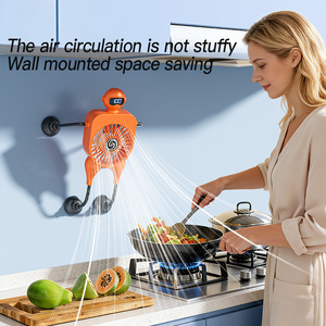 <b>Mini</b> <b>Fan</b> With Digital Display <b>USB</b> Powered Hands-Free Desktop <b>Fan</b> Orange Charging Version F17 Brushless Motor - Product Image 4