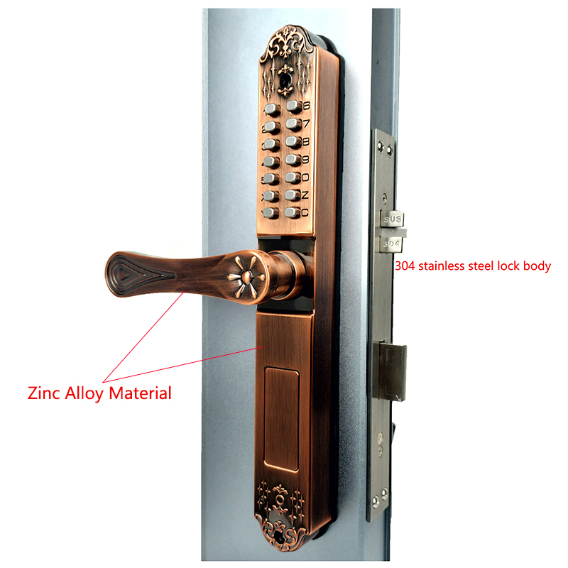 Outdoor Waterproof Anti-Rust Durable Powder Coated Finish Key Password Entry Door Lock Keypad Digital Security Deadbolt Lock · image 2