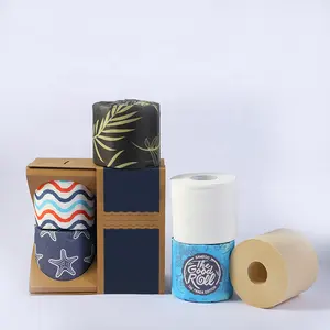 100% Eco-friendly Wholesale 3 Ply Layer Printed Core Bathroom Paper Toilet Bamboo Wall Mount Certified Wooden Toilet Paper