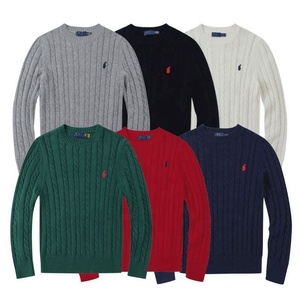 Suéteres de punto para hombre, de algodón y lana, con cuello redondo y trenzado, estilo casual, <span class=keywords><strong>Ralph</strong></span> <span class=keywords><strong>Lauren</strong></span>, RL <span class=keywords><strong>Polo</strong></span>, personalizados - Product Image 1