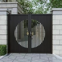Portail de cour rectangulaire en alliage d'aluminium, style moderne et luxueux, antivol, pour maison, jardin, villa, cour