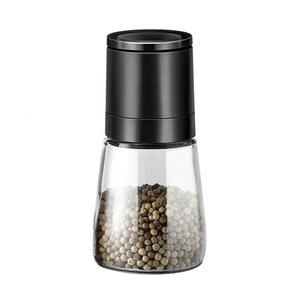 <span class=keywords><strong>Moulin</strong></span> à poivre rond en verre <span class=keywords><strong>moulin</strong></span> à épices avec lames en céramique et salière et poivrière à grossièreté réglable - Product Image 4