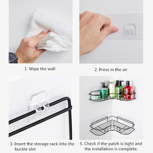 Black 2-Pack Corner Adhesive <strong>Shower</strong> Caddy for Bathroom <strong>Kitchen</strong> - Product Image 5