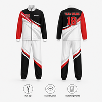 Combinaison d'échauffement de basketball personnalisée à séchage rapide, survêtement à manches longues entièrement zippé, uniforme d'entraînement d'équipe par sublimation, vente en gros