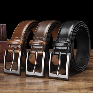 Cinturón de <span class=keywords><strong>piel</strong></span> de vaca auténtica con diseño de hebilla versátil al por mayor, cinturón de negocios informal para <span class=keywords><strong>hombre</strong></span> - Product Image 1