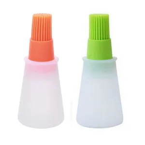 BBQ Accessories Silicone Barbecue Outdoor Oil Bottle Container Set with Mini Basting Brush