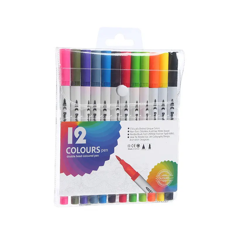 Yihuale 12 видов цветов маркеры для рисования Двойные наконечники окраски волос, файнлайнер, цветные ручки, маркер на водной основе