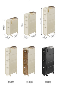 Étagère de rangement de cuisine rectangulaire PC matériel salle de bain chariot à roulettes organisateur de chariot tiroirs mobiles étagère d'angle de cuisine mince - Product Image 6