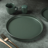 Service d'Assiettes de Table en Céramique pour Hôtellerie Restauration Vente en Gros, Assiettes Rondes en Porcelaine Émaillée Colorée pour Restaurants