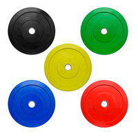 Plaque de musculation personnalisée avec logo, 5-25 kg, poids libre, colorée, en caoutchouc, avec anneau en acier inoxydable, 45 cm