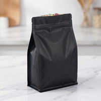 Sachets à café à fond plat avec doublure en film haute barrière, sacs de conservation alimentaire avec fermeture éclair refermable et bande d'ouverture facile pour la conditionnement des noix