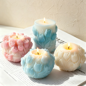 Bouquet de tulipes, bougie parfumée, cire de soja naturelle, cadeau souvenir, décoration de fête - Product Image 2