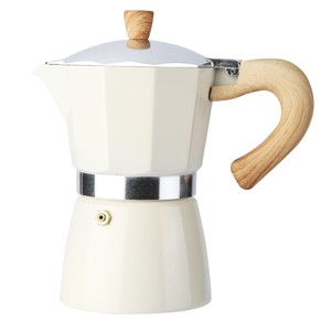 Cafetière Moka en aluminium pour cuisinière, avec poignée en bois, pour la maison, la cuisine et le camping - Product Image 1