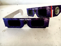 Lunettes personnalisées en papier pour l'observation de l'éclipse solaire totale, monture carrée