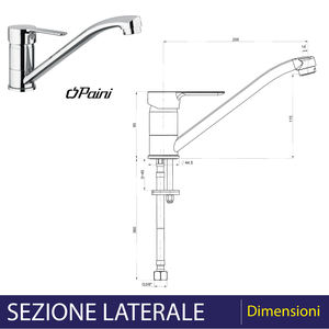 Mezclador de fregadero de una sola palanca cromado con boquilla coaxial Herramienta de torneado P3 para grifos de fregadero de cocina - Product Image 3
