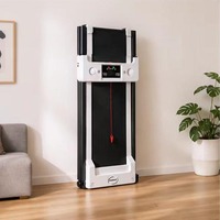 Alas Jalan Kaki Ultra Tipis 12cm di Bawah Meja 2 in 1 Treadmill Lipat untuk Penggunaan Rumah Kantor Hemat Ruang Mesin Lari Beban 120kg