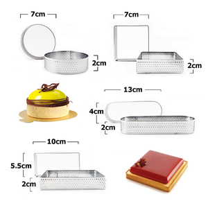 E-PIN di alta qualità in acciaio inox 8 pz rotondo ovale rettangolare quadrato francese crostata anello torta muffa anello Set - Product Image 6