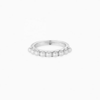 Bague demi-éternité en argent 925 plaqué or 18 carats avec perle d'eau douce, bijoux personnalisés LOZRUNVE