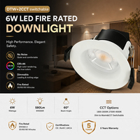 Spot LED encastrable moderne 6W, 4 CCT, dimmable, ignifuge, étanche IP65, profil mince