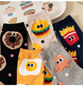 KTS529 Fabricant OEM SANS quantité minimale de commande Mode Coton Drôle Hamburger Frites Calmar Oeuf Frit Femmes <span class=keywords><strong>Chaussettes</strong></span> - Product Image 6