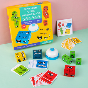 Cubo Mágico de Madera con Caras Intercambiables, Bloques de Construcción, Juego de Mesa Educativo para el Desarrollo del Pensamiento Lógico en Niños, Juguete de Nivel de Dificultad - Product Image 2