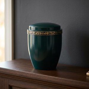 Urne funéraire écologique noire décorative pour cendres, idéale pour la maison, le jardin, le bureau, l'artisanat indien et les animaux de compagnie - Product Image 1