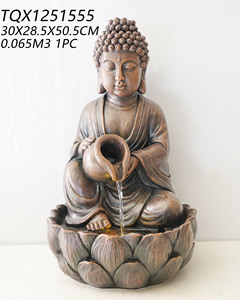 <span class=keywords><strong>Grande</strong></span> <span class=keywords><strong>Fontaine</strong></span> de Jardin Extérieure avec Statue de <span class=keywords><strong>Bouddha</strong></span> et Réservoir Flottant, Design en Résine Faite à la Main et Étanche - Product Image 5