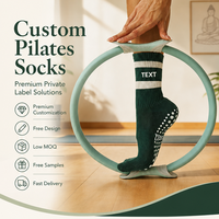 Chaussettes de yoga tricotées à design personnalisé avec logo personnalisable, antidérapantes pour fitness en intérieur, pour femmes, chaussettes de pilates à semelle antidérapante