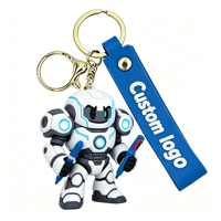 Porte-clés promotionnels en PVC 2D/3D personnalisés avec logo, animaux de dessin animé durables, couleur personnalisée et épaisseur de 2 à 4 mm