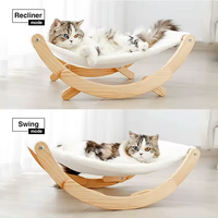 Meubles pour animaux de compagnie balançoire en bois chat lit en carton chat lit bois ondulé chat planche à gratter pour petit moyen intérieur