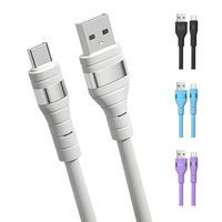 Cable USB Multifunción de Transferencia de Datos con Conector USB 3.0 y Micro USB Tipo-C y USB-A, Material TPE, Conductor de Cobre Puro, PD60W