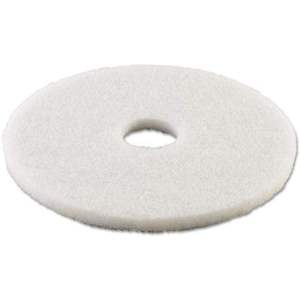 Boardwalk 15\" White Dry <b>Polishing</b> <b>Floor</b> Pads Wet <b>Polishing</b> for Concrete and Marble 5/Carton 100mm Diameter - Product Image 1