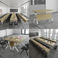 Table de conférence moderne en bois massif - Réglable, écologique, pliable et multifonctionnelle pour la maison, le bureau et la salle à manger