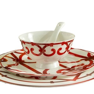 <span class=keywords><strong>Vajilla</strong></span> de Porcelana Fina Sostenible de Lujo con Diseño Escénico, Juego de Platos y Tazones para Servir Comida - Product Image 5