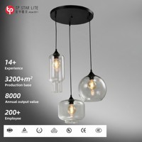 Lustre suspendu décoratif vintage personnalisé, pendentif en verre coloré, source de lumière à économie d'énergie, CRI 95 élevé, à intensité variable moyenne