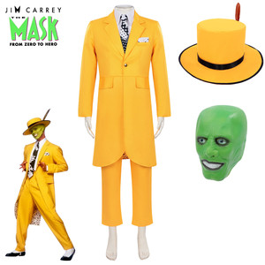 Disfraz <span class=keywords><strong>de</strong></span> Hombre, Máscara, Traje Amarillo, Personaje <span class=keywords><strong>de</strong></span> Película <span class=keywords><strong>de</strong></span> Comedia <span class=keywords><strong>de</strong></span> <span class=keywords><strong>los</strong></span> <span class=keywords><strong>90</strong></span>, Cosplay, Disfraz <span class=keywords><strong>de</strong></span> Halloween, Conjunto <span class=keywords><strong>de</strong></span> Disfraces - Product Image 1