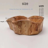 Bol sculpté artisanal en bois de cèdre naturel américain, poli, élégant, vintage, écologique, de la marque Guansen Factory, pour salades et fêtes, en stock