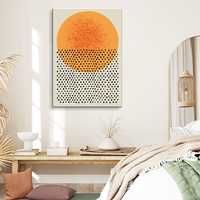 Vente en gros de lignes abstraites sur toile imprimée peinture géométrie art mural salon pour décoration murale