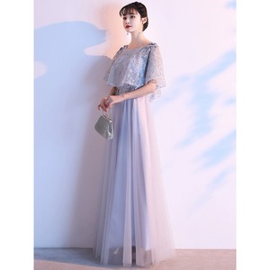Elegant Evening Gown O-Neck Empire Waist 3D Embroidery Tulle Long Dress For Coming Of Age Ceremony Women Plus Size - Product Image 4