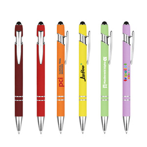 Wholesale Promotional Custom Logo Metal Touch Screen Ballpoint <strong>Pens</strong> 1.0mm 18g <strong>Multiple</strong> <strong>Colors</strong> Black Ink UV/Laser Engraving Gift - Product Image 1