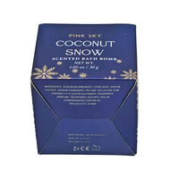 Emballage personnalisé pour bombes de bain en carton recyclé écologique, impression dorée, finition mate, forme carrée, option de pliage personnalisée