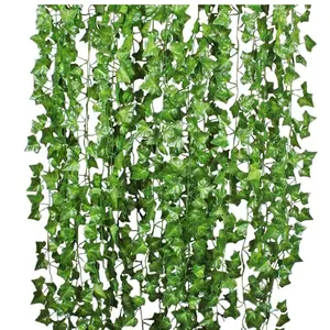 12 Pack Groen Hangende Plant Wijnstok Klimop Bladeren Kunstmatige Slinger Voor Slaapkamer Muur Decor Trouwfeestzaal