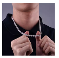 Colliers personnalisés pour hommes en moissanite et diamant, argent sterling 925, plaqué or 18 carats, chaînes fines de luxe, collier ras du cou en forme de fleur