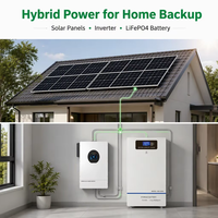Système solaire hybride sur mesure pour toit de maison et balcon, avec onduleur hybride 3kW-30kW, kit complet de panneaux photovoltaïques