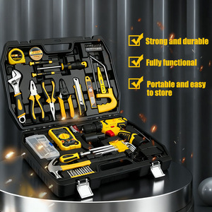 Bộ dụng cụ điện không dây đa chức năng 75 món 1:1 gồm máy mài góc, búa, cờ lê, máy khoan, cưa tròn, hộp đựng cứng dành cho điện - Product Image 6