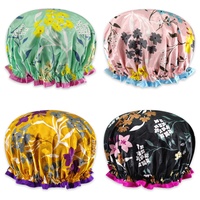 Bonnets de douche réutilisables imperméables à l'eau de double couche de tissu de satin de haute qualité pour se baigner