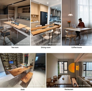 Nam Mỹ óc chó sống cạnh gỗ sang trọng bàn ăn độc đáo hiện đại nhựa Epoxy Bảng hàng đầu cho phòng ăn Bên Sông - Product Image 4