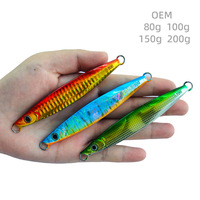 Leurre de jigging en plomb de haute qualité 100g, lumineux, pour la pêche au bar en eau salée, pêche en mer, pêche en haute mer, coulant rapidement, action de nage lente