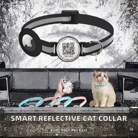 Neues Design Plastik-GPS IP67 Haustier-Airtag-Halsband mit Glocke, Anpassbarem Smart-ID-QR-Code, Personalisiertem Verstellbarem Sicherheits-Reflektorhalsband für Katzen