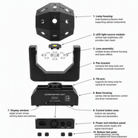 Mini projecteur de scène à 16 têtes mobiles, éclairage LED 3-en-1 (beam, strobe) pour DJ, idéal pour les soirées disco